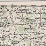 Austriacka mapa wojskowa. Pole bitwy pomiędzy Gródkiem i Zawadą.